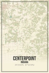 Retro US city map of Centerpoint, Indiana. Vintage street map.