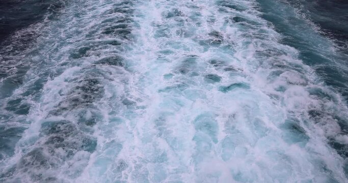 Wake Of Large Ship At Sea