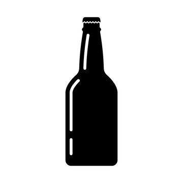 recommend clip art: Bottle icon. Black silhouette. Vertical front side view. Vector simple flat graphic illustration. Isolated object on a white background. Isolate.