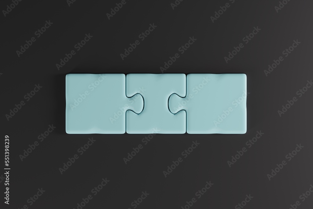 Poster empty puzzle on a light background. content replenishment concept, doing creative projects. matching