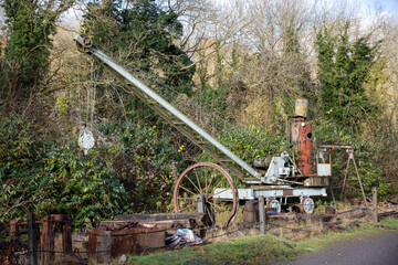 abandoned and derelict victorian steam crane
