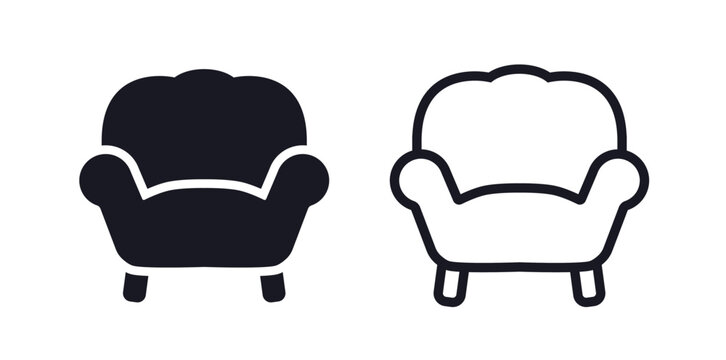 Armchair chair furniture vector icon