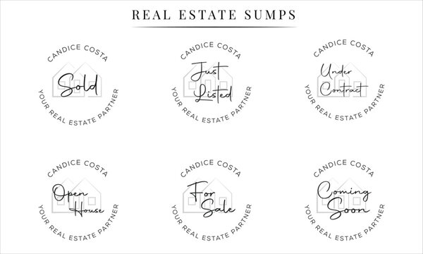 Real Estate Branding logo signature Watermarks, Real Estate Badges, Realtor Logo, Sold Watermark, Just Listed Realtor Watermark, Open House Watermark