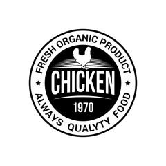 Monochrome Craft Label Vintage Design for Fresh Organic Chicken Eggs Cardboard Container on White Backdrop