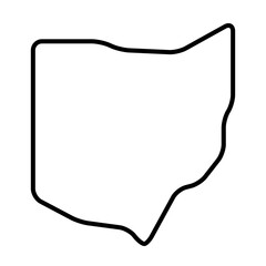 Ohio state of United States of America, USA. Simplified thick black outline map with rounded corners. Simple flat vector illustration
