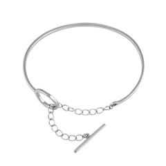 silver melal bracelet with chain isolated on white background