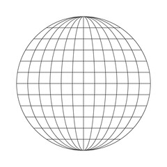 Wire globe icon. Earth planet sphere sign isolated on white background. Symbol of global social problems, people gathering, travelling, all around world delivery