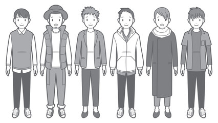 若い男性のベクターイラスト