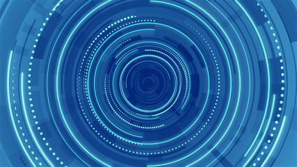 Abstract circle blue future technology background.