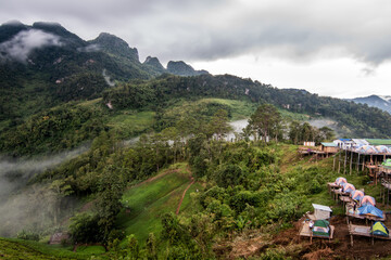 Fototapeta na wymiar landscape of mountain Doi Luang Chiang Dao Chiang Mai Thailand