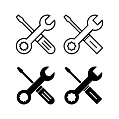Repair tools icon vector for web and mobile app. tool sign and symbol. setting icon. Wrench and screwdriver. Service
