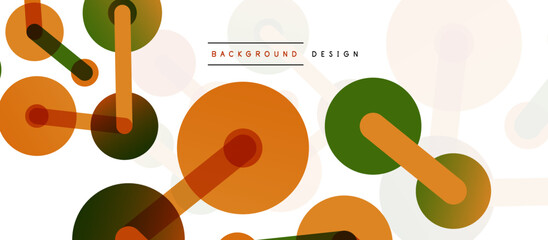 Abstract background. Round dots connected by lines. Trendy techno business template for wallpaper, banner, background or landing