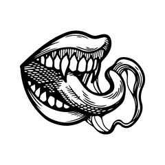 vector illustration of mouth detail concept