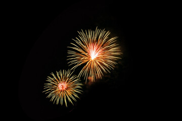 Abstract colored firework background light up the sky with dazzling display