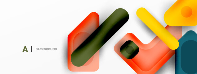 Minimal geometric abstract background. Colorful geometric blocks. Lines, squares and triangles composition wallpaper