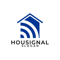 Smart house signal logo. Smart home icon. Simple signal vector logo template. 