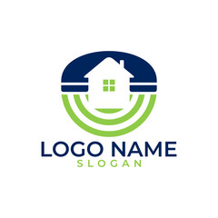 Phone with house signal technology vector logo template