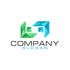 Geometic design of teamwork illustration logo design template vector. Join hands. People. Elegant. Triangle. Hexagon. Company. Business logo