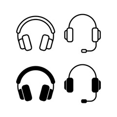 Fototapeta premium Headphone icon vector for web and mobile app. headphone sign and symbol
