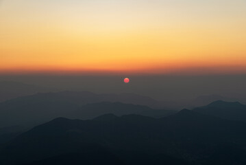 Sunrise at the top of Bohyeonsan Mountain