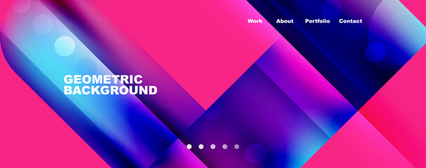 Abstract background - squares and lines composition created with lights and shadows. Technology or business digital template