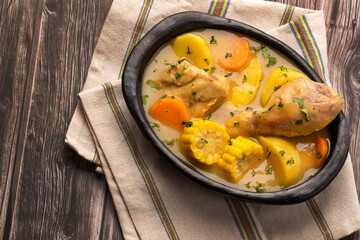 Traditional colombian chicken sancocho - Gastronomy of Colombia