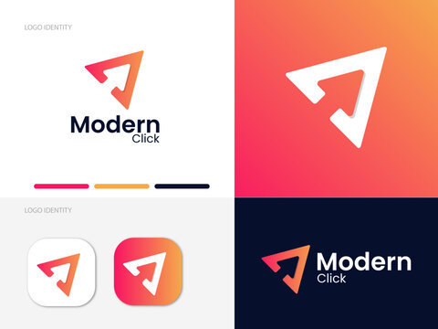 Arrow logo | Mouse cursor logo | Arrow modern logo | arrow blue logo | Gradient logo