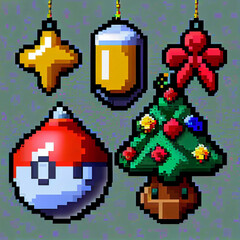 Obraz na płótnie Canvas Pixel Art Christmas