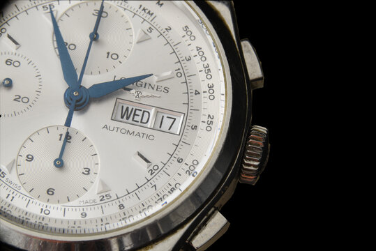 Den Helder, Netherlands. August 2022. Close up of the dial of a wristwatch.