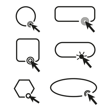 frame cursor. Arrow pointer, mouse cursor. Banner design. Computer mouse. Vector illustration. stock image. 