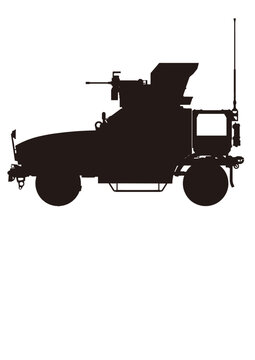 black silhouette military vehicle clip art preview