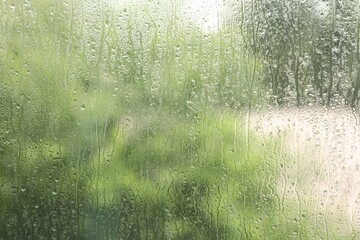 Window glass with raindrops as background, closeup