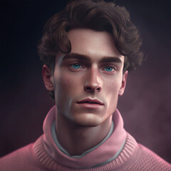 Fototapeta premium A man illustration in 3D render style