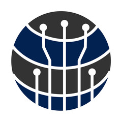 technology global logo template Icon Illustration Brand Identity