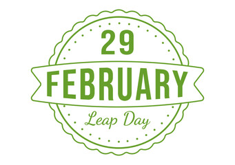 Happy Leap Day on 29 February with Cute Frog in Flat Style Cartoon Hand Drawn Background Templates Illustration