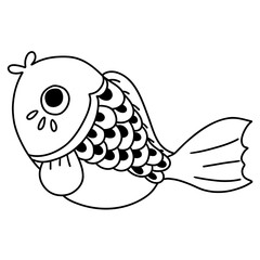 watercolor drawing. japanese traditional golden carp. golden fish chinese new year