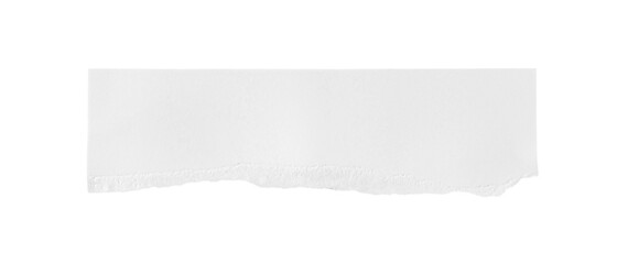 White ripped piece of paper isolated on transparent background PNG file
