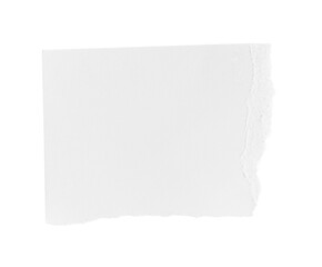 White ripped piece of paper isolated on transparent background PNG file
