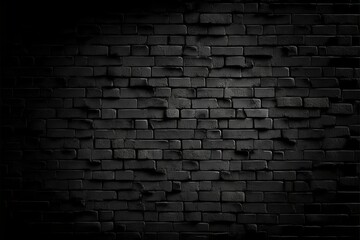 Fototapeta na wymiar black brick wall, dark background for design
