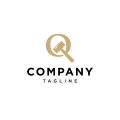 Q Letter  Auction Vector logo icon vector Template