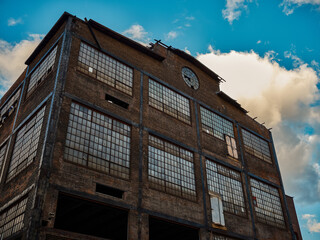 Abandoned  turn-of-the-century Factory building at the Bethlehem Steel Works in Pennsylvania