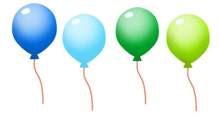 風船　カラフル　イラスト　セット © 酢漬け きゅうりの