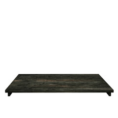 wood table top front view 3d render isolated