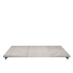 wood table top front view 3d render isolated
