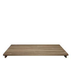 wood table top front view 3d render isolated
