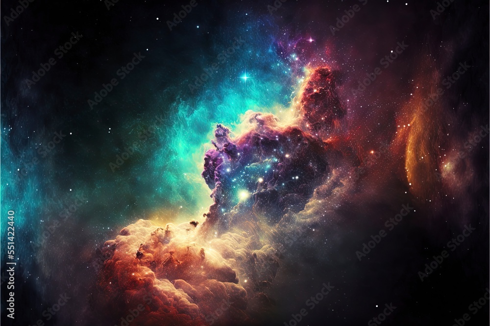 Wall mural colorful night sky space. nebula and galaxies in space. astronomy concept background.
