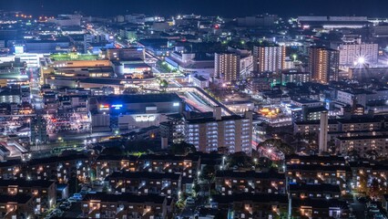 Fototapeta na wymiar 広島市の夜景　街並み