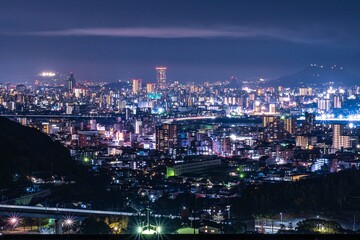 Plakat 広島市の夜景　街並み