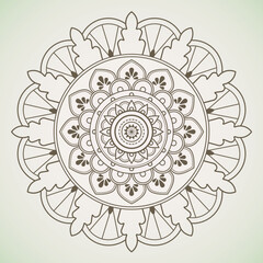 mandala blends the shape of the leaves and the shape of oriental ornaments