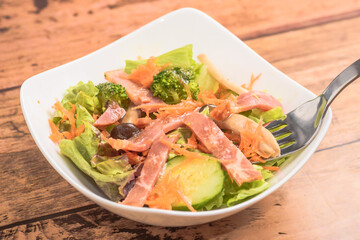 焼豚の野菜サラダ